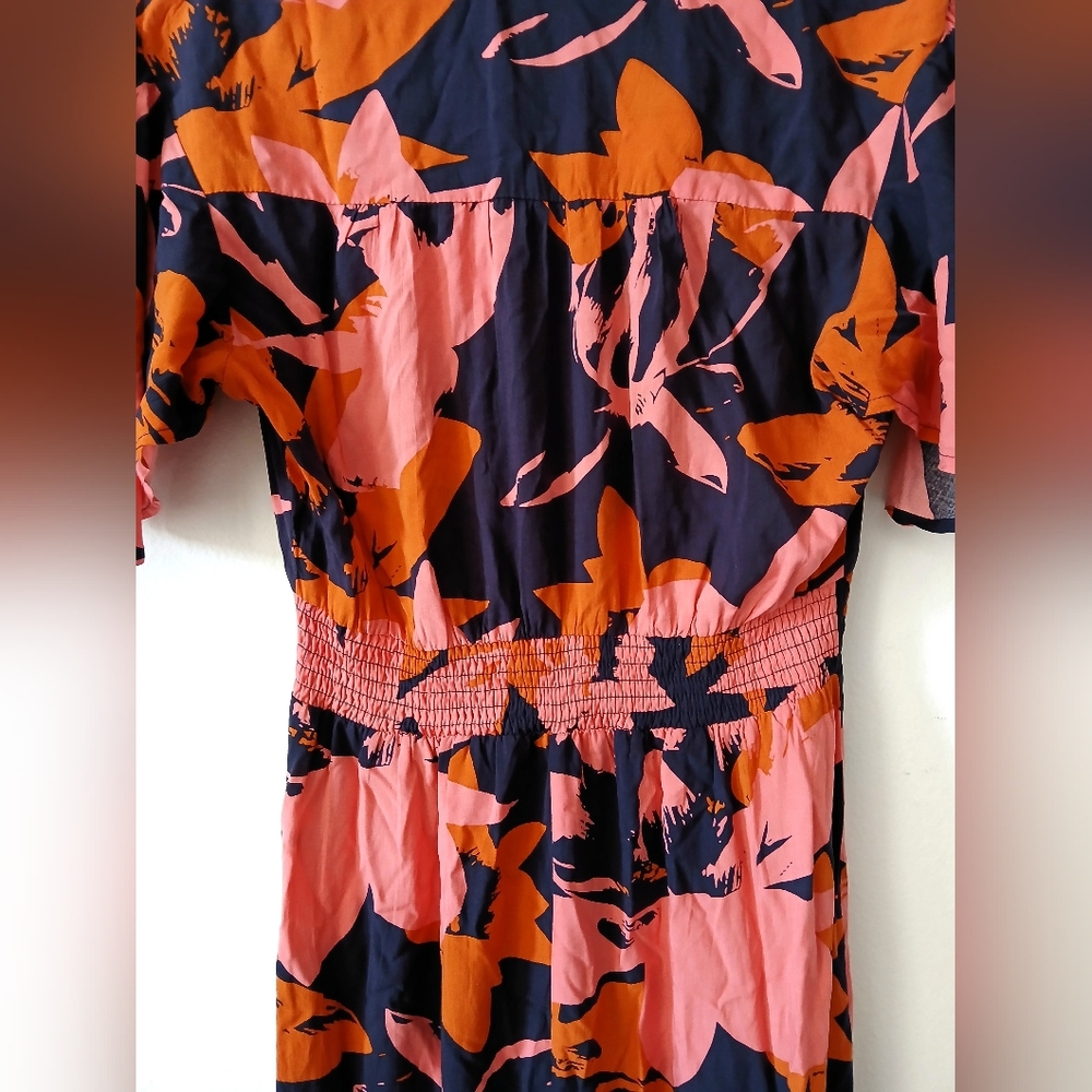 ABEL THE LABEL Floral Midi DRESS Anthropologie BEACHY TROPICAL Women's Size M - Picture 6 of 10